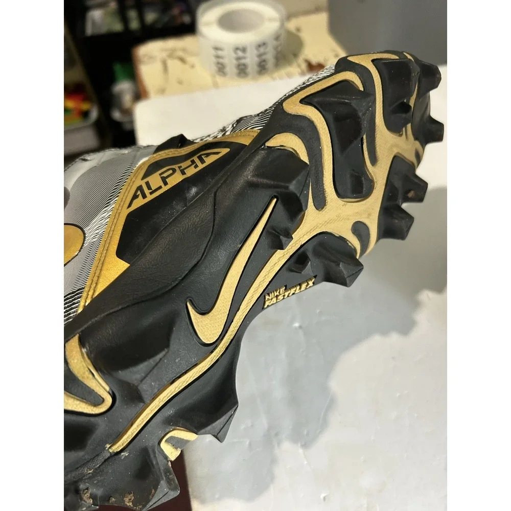 Nike Alpha Fastflex Cv0585-071 Baseball Football Cleat Black Gold EUC Youth 6
